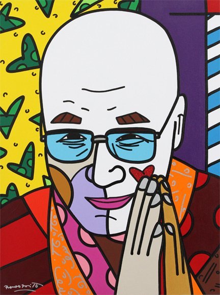 (Retrato: Dalai Lama, Romero Britto.)